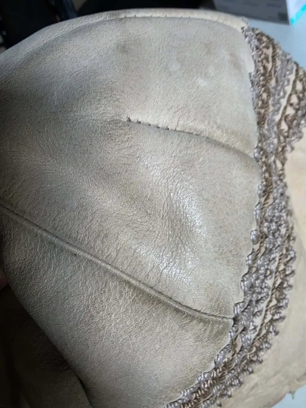 The Sak Leather Women's Crochet Trim Medium Hobo Beige Bag